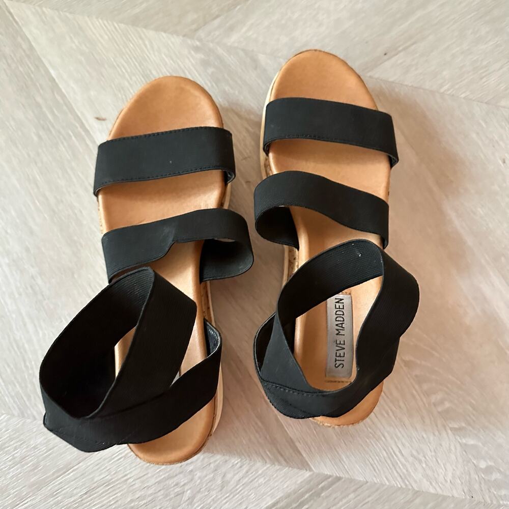 Steve Madden Bandi Platform Sandals Elastic Cork … - image 2